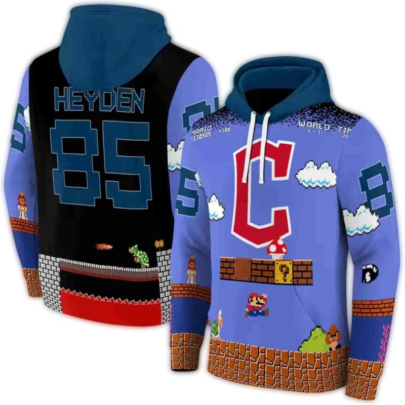 Personalized Cleveland Guardians Mario AOP Hoodie 1