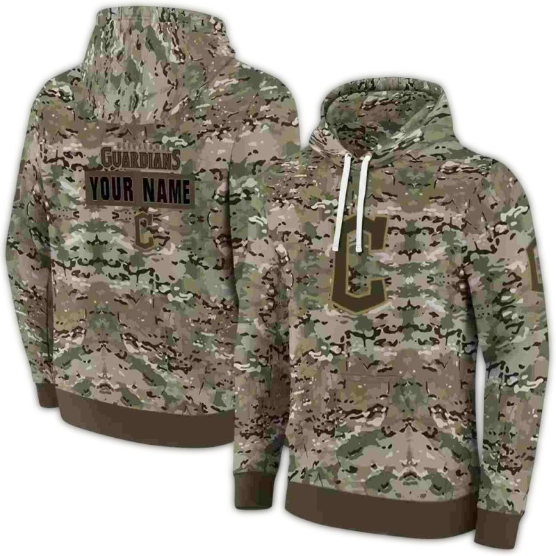 Personalized Cleveland Guardians Military AOP Hoodie 1