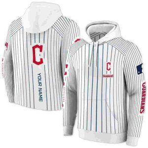 Personalized Navy Blue & White Pinstripe Cleveland Guardians Hoodie