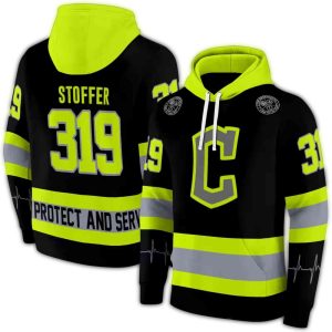 Custom Cleveland Guardians Black Neon Green All-Over Print Hoodie
