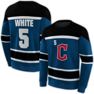 Custom Cleveland Guardians Striped All-Over Print Sweatshirt