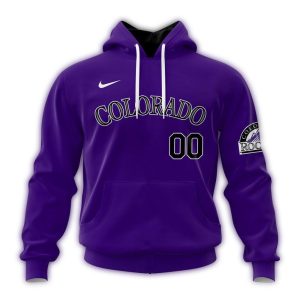 Custom Colorado Rockies Purple All Over Print Hoodie - Alternate Design