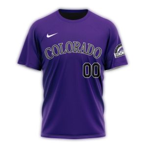 Customized Colorado Rockies Purple All Over Print T-Shirt For Fans