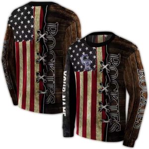 Custom Colorado Rockies American Pride All Over Print Sweatshirt