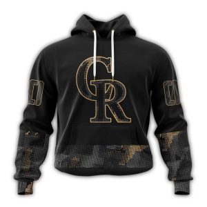 Personalized Black Colorado Rockies Armed Forces Day All Over Print Hoodie