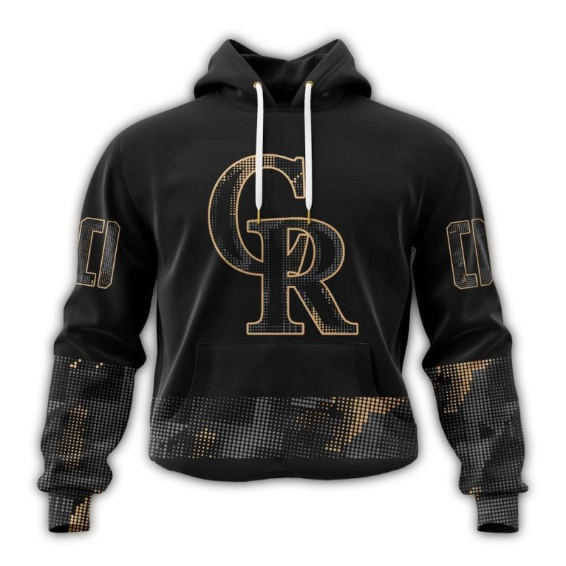 Personalized Colorado Rockies Armed Forces Day Black AOP Hoodie 1
