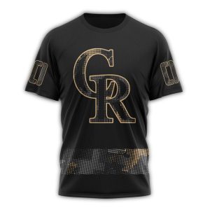 Custom Colorado Rockies Armed Forces Day Black All Over Print T-Shirt