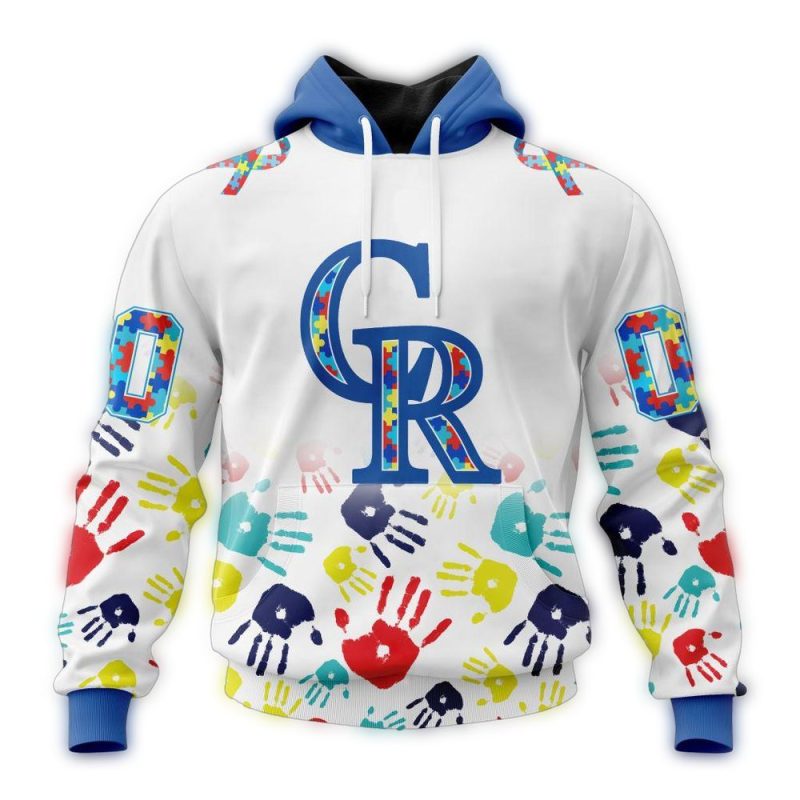 Personalized Colorado Rockies Autism Awareness AOP Hoodie 1