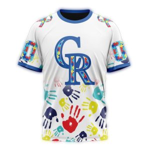 Personalized Colorado Rockies Autism Awareness T-Shirt - All Over Print