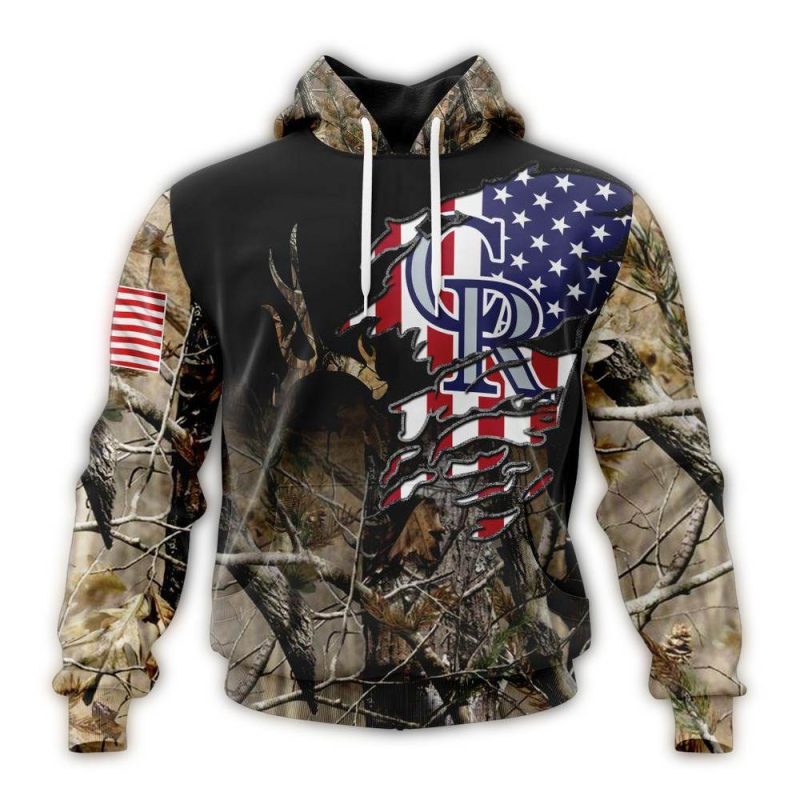 Personalized Colorado Rockies Camo Realtree Hunting AOP Hoodie 1
