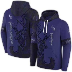 Custom Colorado Rockies Deer Silhouette All-Over Print Hoodie