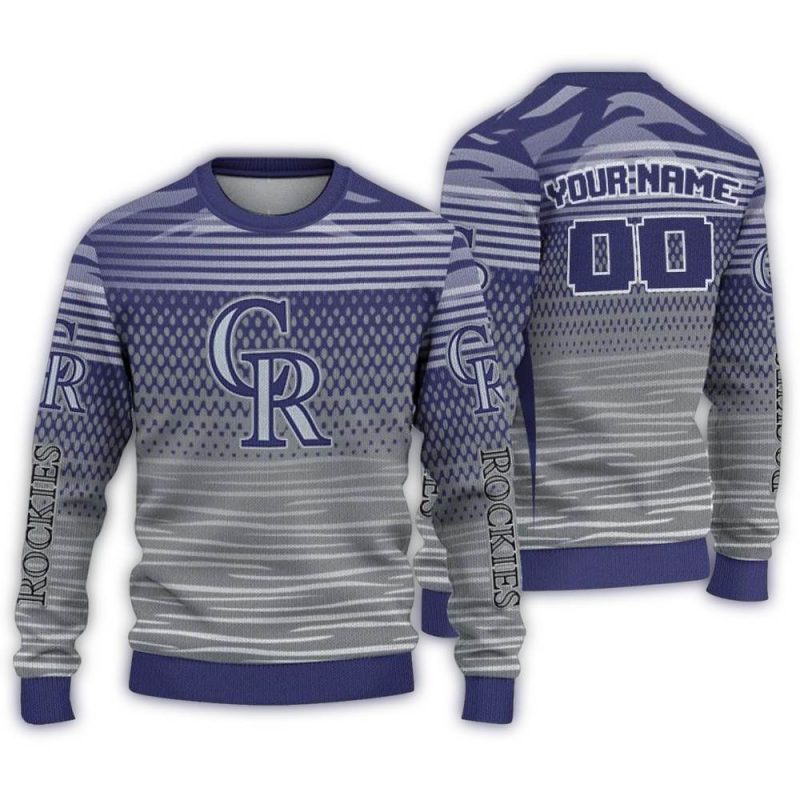 Personalized Colorado Rockies Diamond Mesh Ugly Sweater 1