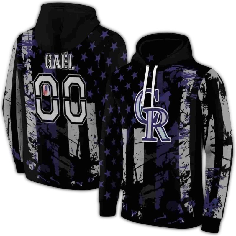 Personalized Colorado Rockies Distressed Flag AOP Hoodie 1