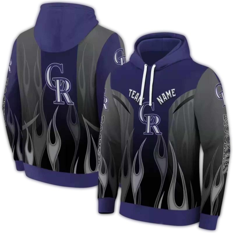 Personalized Colorado Rockies Flame AOP AOP Hoodie 1