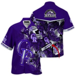 Custom Colorado Rockies Floral Leaf Print Hawaiian Shirt For Men