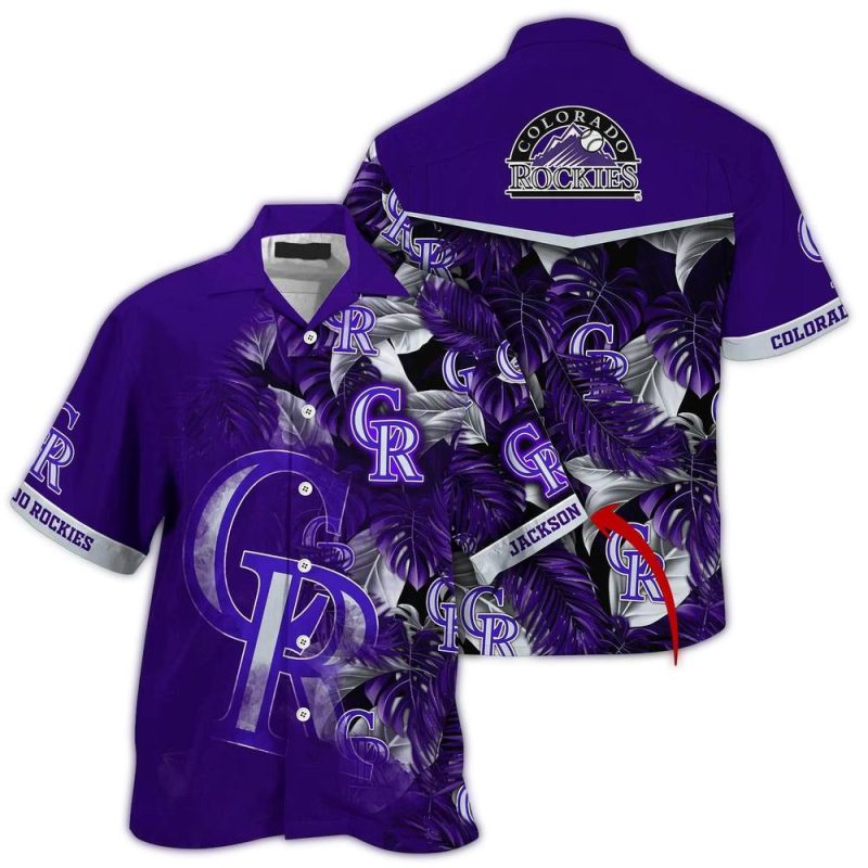 Personalized Colorado Rockies Floral Leafs Pattern Hawaiian Shirt 1