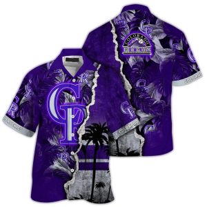 Personalized Colorado Rockies Tropical Floral Hawaiian Shirt For Men