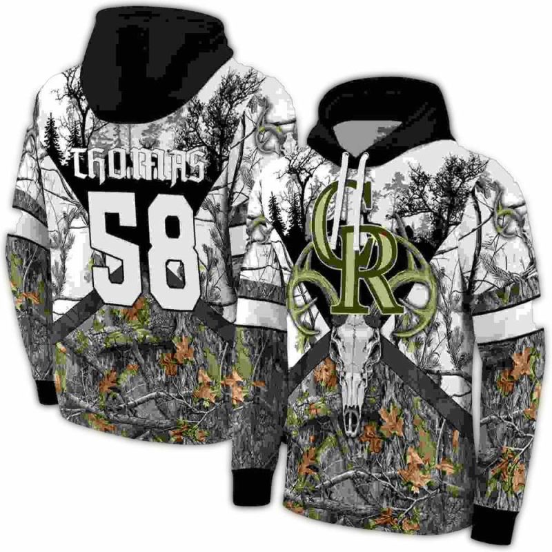 Personalized Colorado Rockies Forest Silhouette AOP Hoodie 1