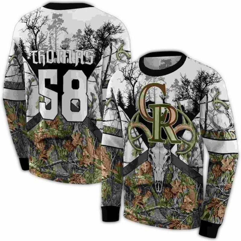 Personalized Colorado Rockies Forest Silhouette AOP Sweatshirt 1