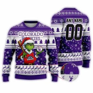 Personalized Grinch Christmas Sweater For Colorado Rockies Fans