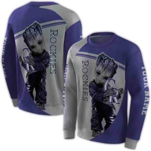 Custom Colorado Rockies Groot All-Over Print Sweatshirt For Fans