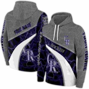 Custom Colorado Rockies Hexagonal Mesh All-Over Print Hoodie