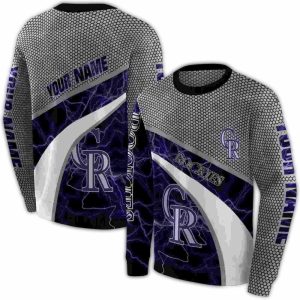 Custom Colorado Rockies Hexagonal Mesh Print Sweatshirt For Fans