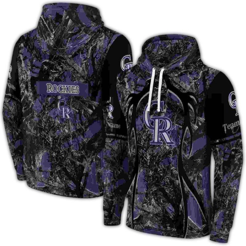 Personalized Colorado Rockies Hunting Theme AOP Hoodie 1