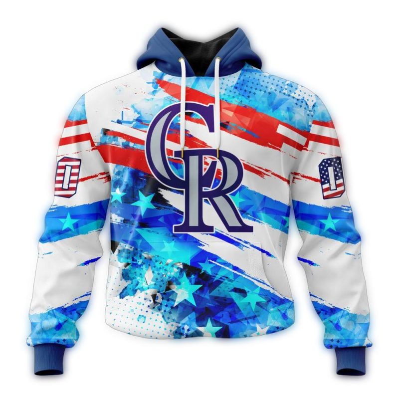 Personalized Colorado Rockies Independence Day 4th Of July AOP Hoodie 1