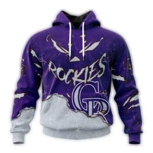 Custom Colorado Rockies Halloween Jack O' Lantern All Over Print Hoodie