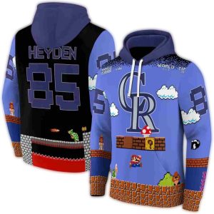 Custom Colorado Rockies Mario All-Over Print Hoodie For Fans