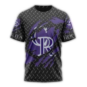 Custom Colorado Rockies Black All Over Print T-Shirt For Fans