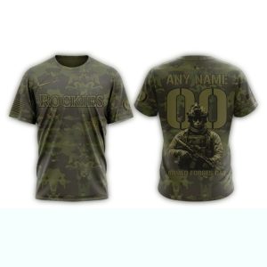 Custom Colorado Rockies Military Appreciation Month All-Over Print T-Shirt