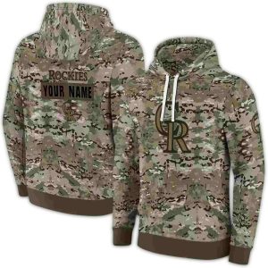 Custom Colorado Rockies Military-Style All-Over Print Hoodie