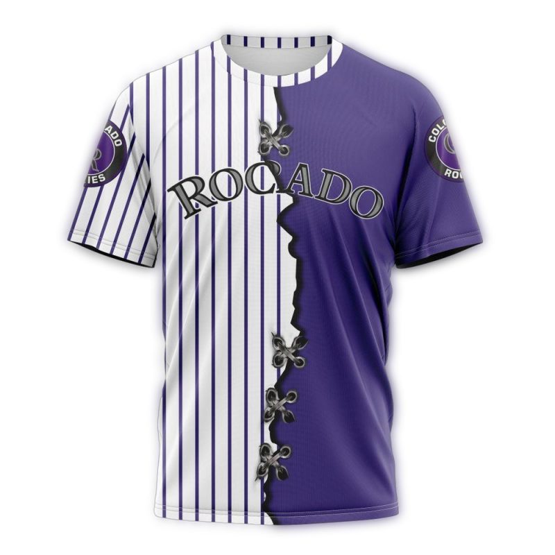 Personalized Colorado Rockies Mix Jersey AOP T Shirt 1