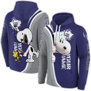 Custom Colorado Rockies Snoopy All Over Print Hoodie For Fans
