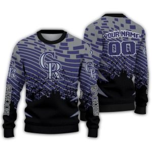 Personalized Colorado Rockies Pixel Flow Holiday Sweatshirt