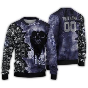 Personalized Colorado Rockies Skull Collage Sweatshirt For Fans