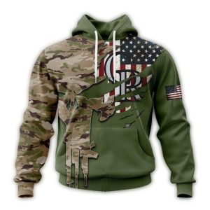 Personalized Colorado Rockies Camo Hoodie - Veterans Day Skull Design
