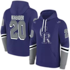 Custom Colorado Rockies Striped All-Over Print Hoodie For Fans
