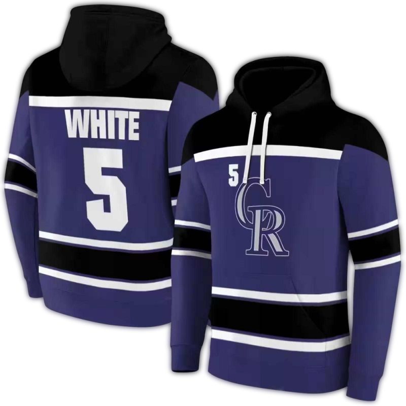 Personalized Colorado Rockies Striped Pattern AOP Hoodie 1
