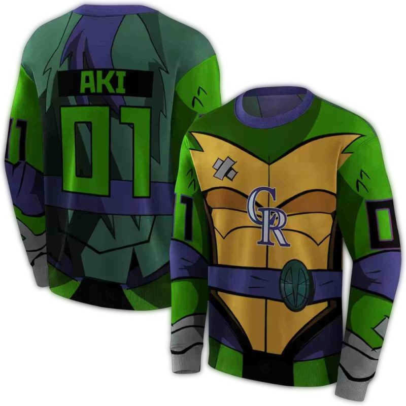 Personalized Colorado Rockies Superhero Armor AOP Sweatshirt 1