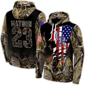 Personalized Colorado Rockies Tree Camo Hoodie - All Over Print Design