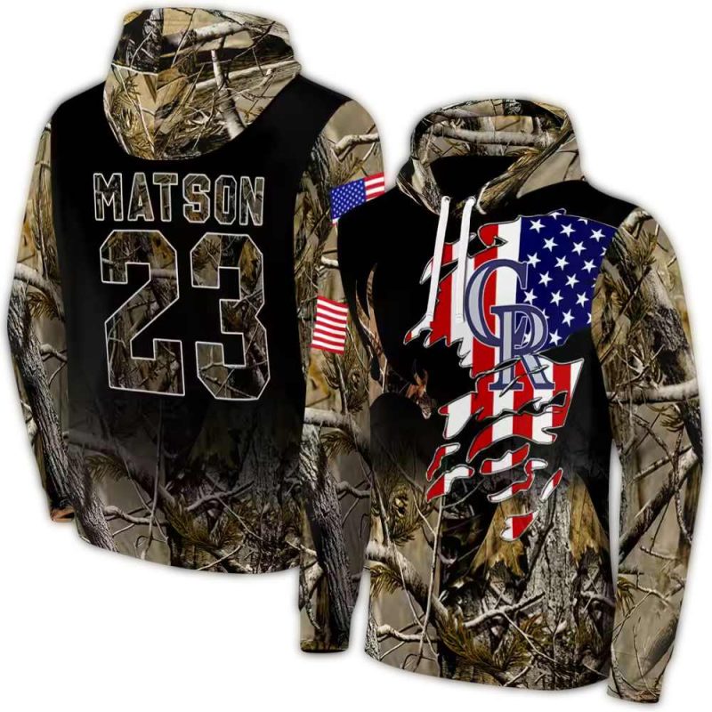 Personalized Colorado Rockies Tree Camo AOP Hoodie 1