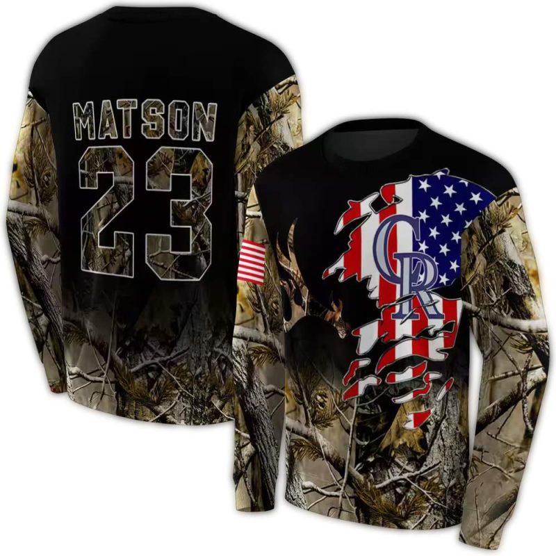 Personalized Colorado Rockies Tree Camo AOP Sweatshirt 1