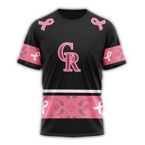 Personalized Colorado Rockies Pink Ribbon All-Over Print T-Shirt