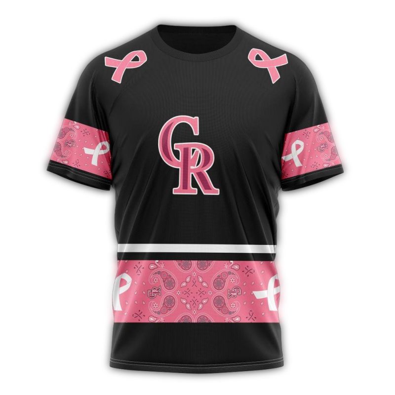 Personalized Colorado Rockies We Wear Pink Breast Cancer AOP T Shirt 1