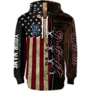 Custom Detroit Tigers American Pride All-Over Print Hoodie For Fans