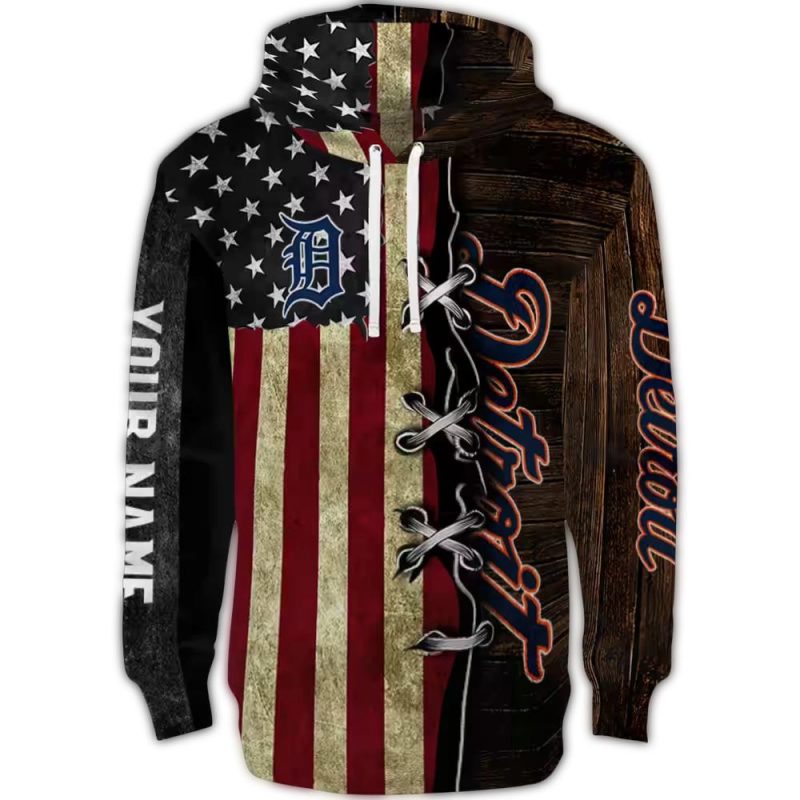 Personalized Detroit Tigers American Pride All Over Print Hoodie 1