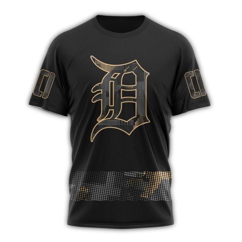 Personalized Detroit Tigers Armed Forces Day Black All Over Print T Shirt 1